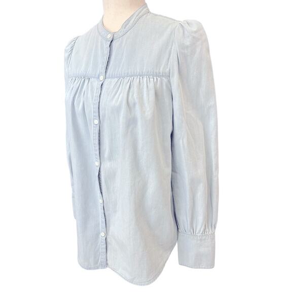 Joie Blue Gray Chambray Button Up Top XS - Picture 4 of 9